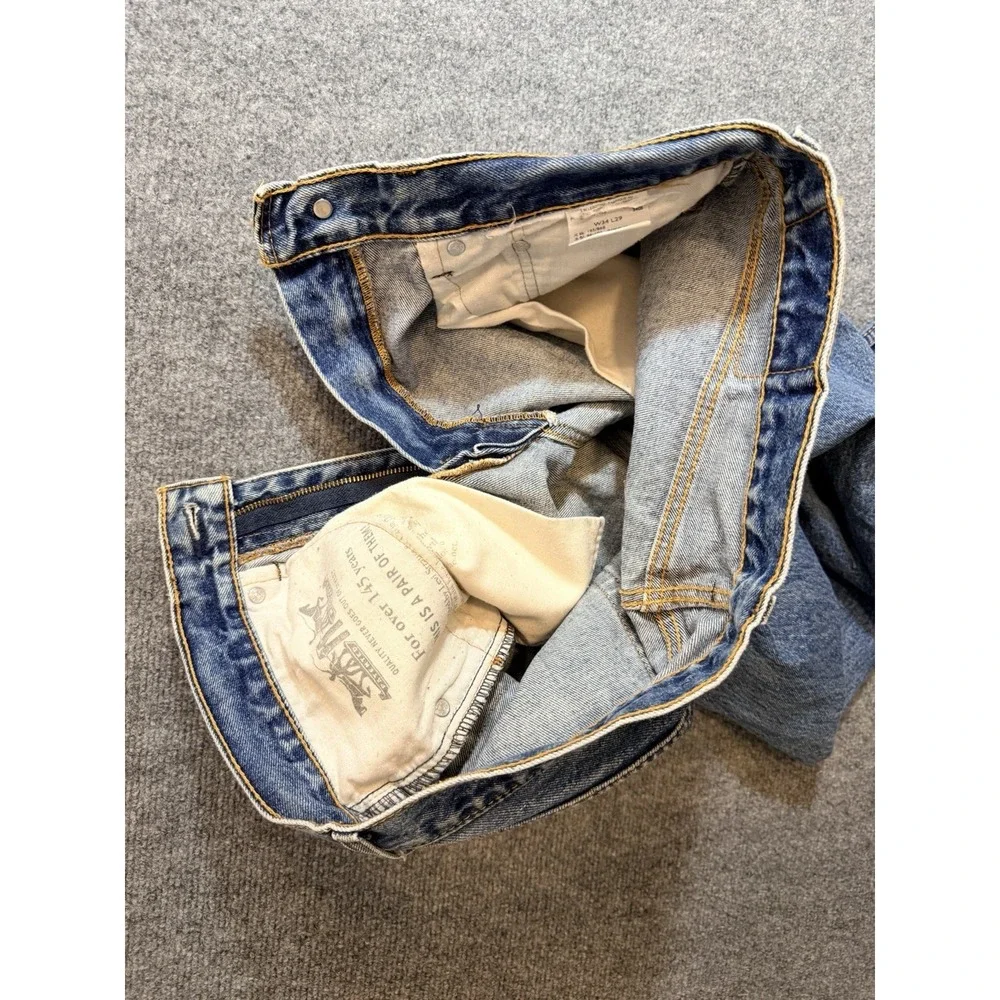 Levis 505 Jeans Mens 34x29‎ Regular Fit Straight Leg Blue Denim Pants